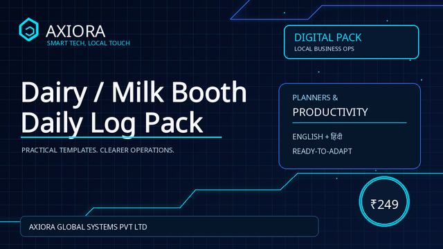 Dairy Booth Daily Sales Log