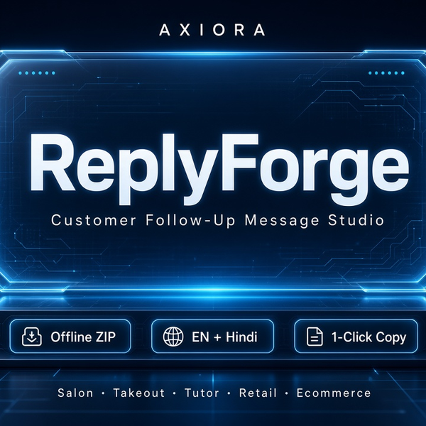 Axiora ReplyForge — product preview